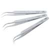 Aven Tools Precision Stainless Steel Tweezers, Fine Curved  Tips, 7-SA, 115 mm