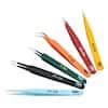 Aven Tools Non-Serrated Color Coded Tweezer Set; 6 Piece Set