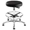 Bevco 3350C1V+ACF-18 BLACK Mid Height Cleanroom Stool, Vinyl, 18.5" to 26" height, aluminum base