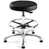 Bevco 3550E1V+ACF-18E-BLACK Cleanroom stool, ESD vinyl, 21.5" to 31.5" height, chrome tubular steel base