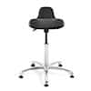 Bevco 3555 Sit-stand Stool, 22"-32" Height, Polyurethane Seat, Polished Aluminum Base