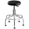 Bevco 3610C1V-BLACK Mid Height Cleanroom stool, vinyl, 25" to 30", chrome tubular steel base
