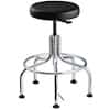 Bevco 3610E1V-BLACK Cleanroom stool, ESD vinyl, 24" to 29" height, 22" diameter chrome tubular steel