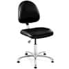 Bevco 9050M-C4 BLK Cleanroom Chair, Deluxe Vinyl, 17" to 22.25" height, ISO Class 7, aluminum base