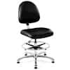 Bevco 9350M-C2 BLK Cleanroom Chair, Deluxe Vinyl, 20" to 27.5" height, ISO Class 5, aluminum base