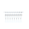 BrandTech BIO-CERT® PCR 8-Strip Tube with Flat Cap, Polypropylene, Clear, 0.2 mL; 250/Pk