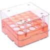 Cole-Parmer Magne-Box™ Magnetic Polycarbonate Cryo-Boxes, 25-Place, Orange, 3 x 3 x 2 1/16"; 8/PK