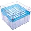 Cole-Parmer Magne-Box™ Magnetic Polycarbonate Cryo-Boxes, Tall 81-Place, Blue, 5 1/4 x 5 1/4 x 3 3/4"; 4/PK