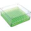 Cole-Parmer Magne-Box™ Magnetic Polycarbonate Cryo-Boxes, 100-Place, Green, 5 1/4 x 5 1/4 x 2 1/16"; 4/PK