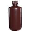 Cole-Parmer Amber Narrow-Mouth Plastic Bottle, HDPE, 250mL (8oz); 12/PK