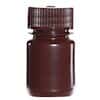 Cole-Parmer Amber Wide-Mouth Plastic Bottle, HDPE, 30mL (1oz); 12/PK