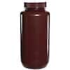 Cole-Parmer Amber Wide-Mouth Plastic Bottle, HDPE, 1000mL (32oz); 6/PK
