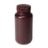 Cole-Parmer Economy Amber Wide-Mouth Plastic Bottle, HDPE, 500mL (16oz);12/PK