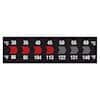 Cole-Parmer Reversible 7-Point Horizontal Temperature Label Black/Red, 30-60C/86-140F; 10/Pk