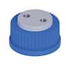 Cole-Parmer VapLock™ Solvent Delivery Cap with 304 SS Port Thread Inserts, two 1/4"-28, GL45; 1/ea