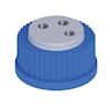 Cole-Parmer VapLock™ Solvent Delivery Cap with 304 SS Port Thread Inserts, three 1/4"-28, GL45; 1/ea