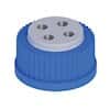 Cole-Parmer VapLock™ Solvent Delivery Cap with 304 SS Port Thread Inserts, four 1/4"-28, GL45; 1/ea