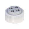 Cole-Parmer VapLock™ Solvent Delivery Cap w/ 304 SS Port Thread Inserts, four 1/4"-28, 38 mm Wako; 1/ea