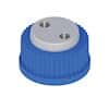 Cole-Parmer VapLock™ Solvent Delivery Cap w/ 304 SS Port Thread Inserts, two 1/4"-28, GL32; 1/ea