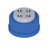 Cole-Parmer VapLock™ Solvent Delivery Cap w/ 304 SS Port Thread Inserts, four 1/4"-28, GL32; 1/ea