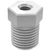 Cole-Parmer VapLock™ Threaded Adapter Fitting, 9/16" Hex, Straight, PTFE, 1/4" NPT(M) x 5/16-24 UNF(F)