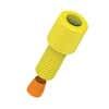Cole-Parmer VapLock™ Fitting, Yellow PP w/Yellow ETFE, Straight, Compression to Threaded Adapter, 1/8" OD tubing x 1/4-28 UNF(M); 1/Ea