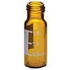 Cole-Parmer Screw Neck Vials, Amber Glass, 9 mm Short Thread, with Label Area, 2 mL; 100/Pk, 12 Pk/Cs