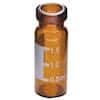 Cole-Parmer Crimp Vials, Wide Neck, Amber Glass, 11 mm, with Label Area, 1.5 mL; 100/Pk