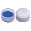 Cole-Parmer Snap-top PE Caps, 11 mm, Blue PTFE/White Silicone Septa, 100/Pk