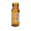 Cole-Parmer Premium Screw Neck Vials, Amber Glass, 9 mm Short Thread, with Label Area, 2 mL; 100/Pk, 12 Pk/Cs