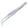 Cole-Parmer Stainless Steel Tweezers, w/ Pin, Bent Tips, Serrated, 101mm