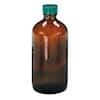 Cole-Parmer 2A04 QGTV Economy Pre-Cleaned Narrow-Mouth Bottle, Amber Glass, 125mL; 24/CS