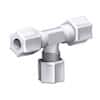 Compression Fitting, Tee Union, PVDF, 1/8" OD; 5/Pk