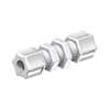 Compression Fitting, Straight Bulkhead Union, PP, 1/2" OD; 10/Pk