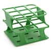 Cole-Parmer Durable Tube Rack, Half Size, POM, 30mm, 9-Place, Green; 8/CS