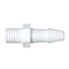 Cole-Parmer Threaded to Hose Barb Fitting, Straight Adapter, White Nylon, Cleanroom Packed, 1/4-28 UNF x 5/32" ID; 10/Pk