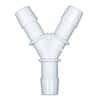 Cole-Parmer Hose Barb Fitting, Y Union, White Nylon, Cleanroom Packed, 1/8" ID; 10/Pk