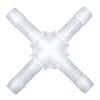 Cole-Parmer Hose Barb Fitting, Cross Union, Natural Kynar®, Cleanroom Packed, 1/4" ID; 10/Pk