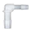 Cole-Parmer Hose Barb Fitting, Reducing Elbow, Natural Kynar®, Cleanroom Packed, 1" ID x 3/4" ID; 10/Pk