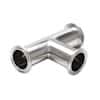 Cole-Parmer Fitting, 316L Stainless Steel, Tee, Sanitary Clamp Union, 1-1/2"; 1/Each