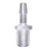 Cole-Parmer Threaded to Hose Barb Fitting, Straight Adapter, Natural Polycarbonate, 1/8" NPT(M) x 1/8" ID; 10/Pk