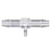 Cole-Parmer Hose Barb Fitting, Tee Reducer, Natural Polycarbonate, 1/8" ID x 1/8" ID x 1/16" ID; 10/Pk