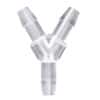Cole-Parmer Hose Barb Fitting, Y Union, Natural Polycarbonate, 3/16" ID; 10/Pk