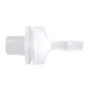Cole-Parmer Threaded Check Valve, Natural Polypropylene, 1/8" NPT(M) x 1/4" ID; 10/Pk