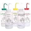 Cole-Parmer Safety Wash Bottle, LDPE, Vented, Assorted, 500mL (16oz); 6/PK