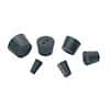 Cole-Parmer Two-Hole Black Rubber Stoppers, Standard Size 11; 6/Pk