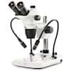 Cole-Parmer MSS-400 Professional Trinocular Stereozoom Microscope, Dual LED Flex-Arm, Pillar Stand; 100-240 VAC