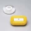 Round tank brush, X-shaped nylon bristles, yellow, 7-1/2" diameter