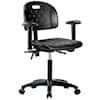 Cole-Parmer Black Polyurethane Desk Height Ergonomic Chair With Arm Rests And Casters