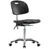 Cole-Parmer Cleanroom Black Polyurethane Bench Height Ergonomic Chair In Chrome With Casters